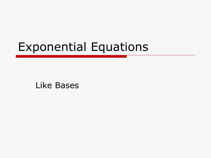 exponential equations