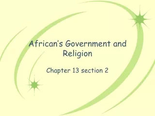 African’s Government and Religion