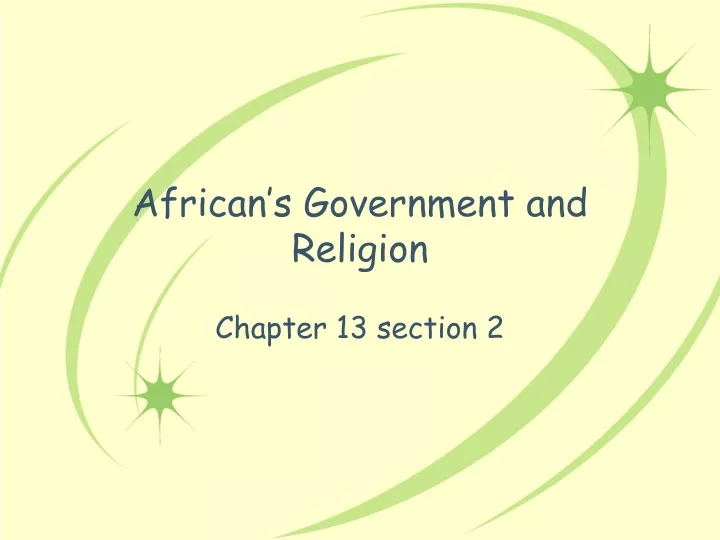 african s government and religion