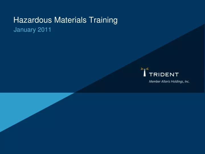 hazardous materials training
