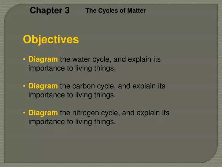 the cycles of matter