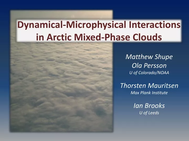 dynamical microphysical interactions in arctic