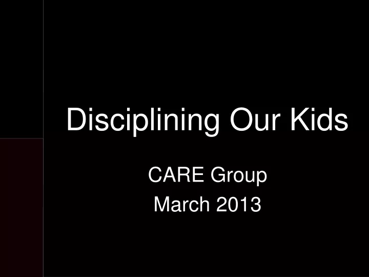 disciplining our kids