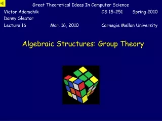 Algebraic Structures: Group Theory