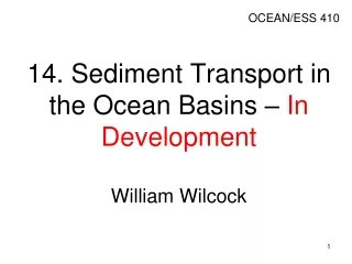 14. Sediment Transport in the Ocean Basins –  In Development William Wilcock