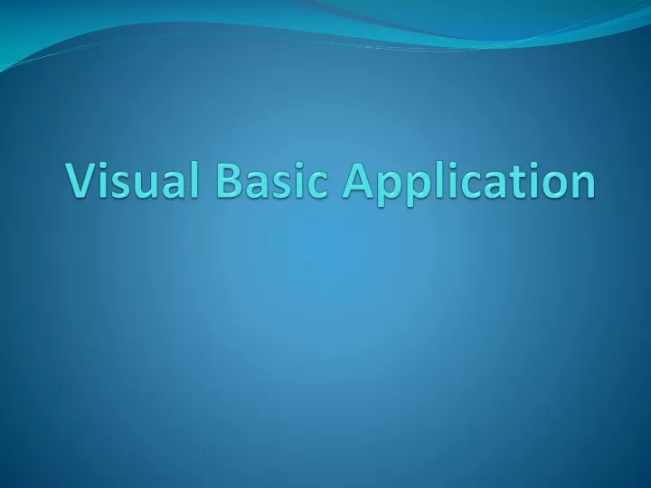 visual basic application