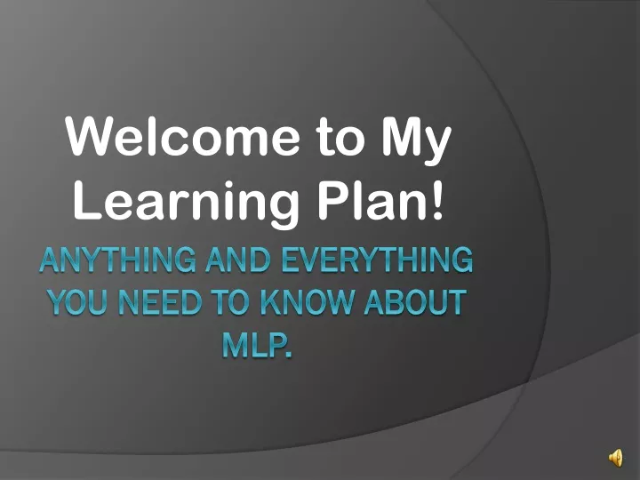 welcome to my learning plan