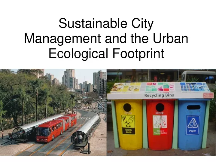 sustainable city management and the urban