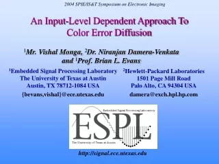 An Input-Level Dependent Approach To Color Error Diffusion