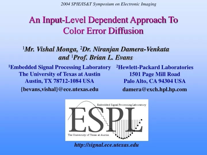 an input level dependent approach to color error diffusion