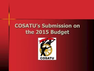 COSATU’s Submission on the 2015 Budget