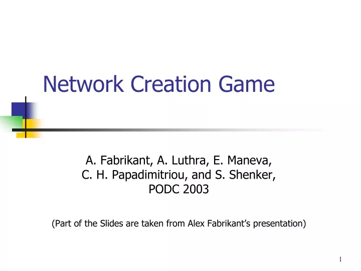 network creation game
