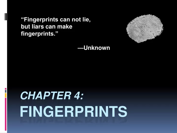 chapter 4 fingerprints