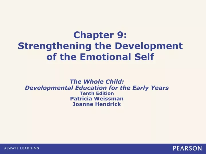 chapter 9 strengthening the development of the emotional self