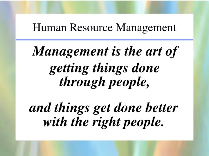 human resource management