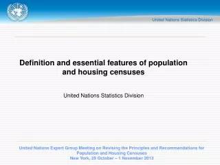 Definition and essential features of population and housing censuses
