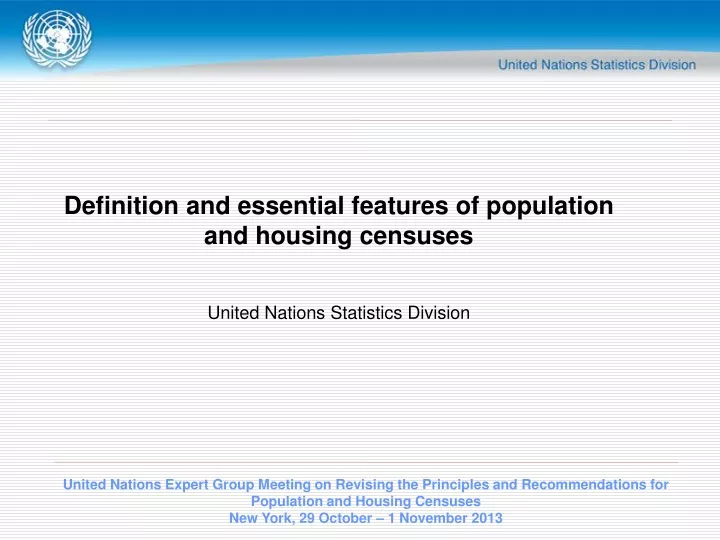 definition and essential features of population