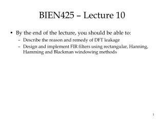 BIEN425 – Lecture 10