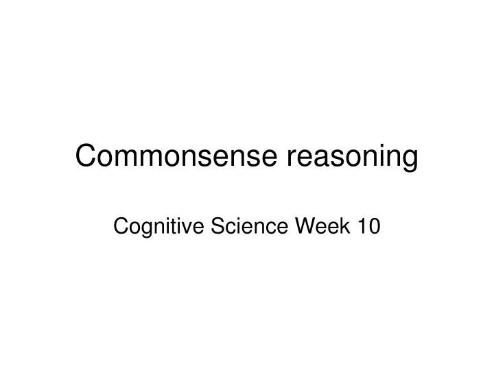 commonsense reasoning