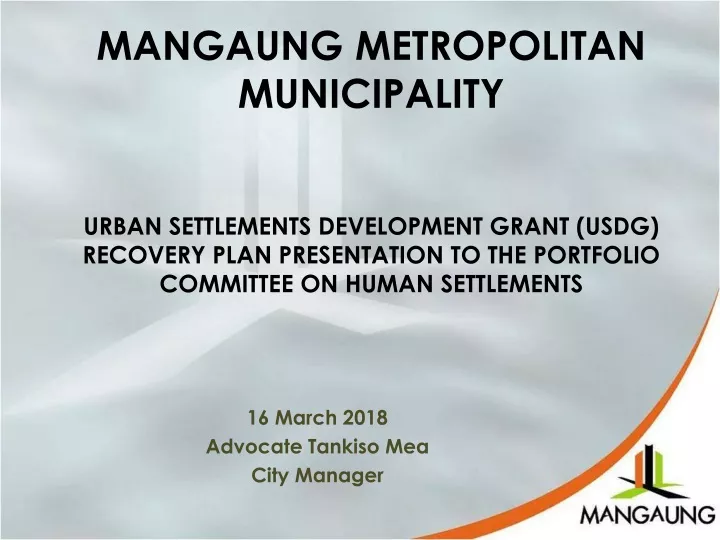 urban settlements development grant usdg recovery