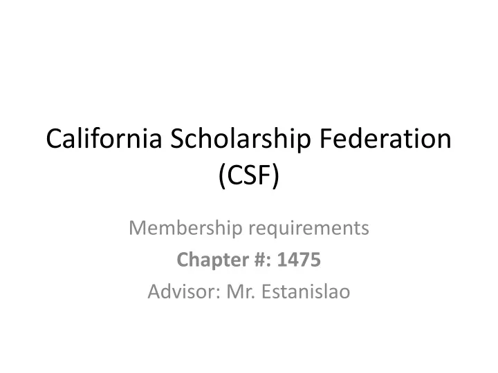 california scholarship federation csf