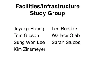 Facilities/Infrastructure Study Group