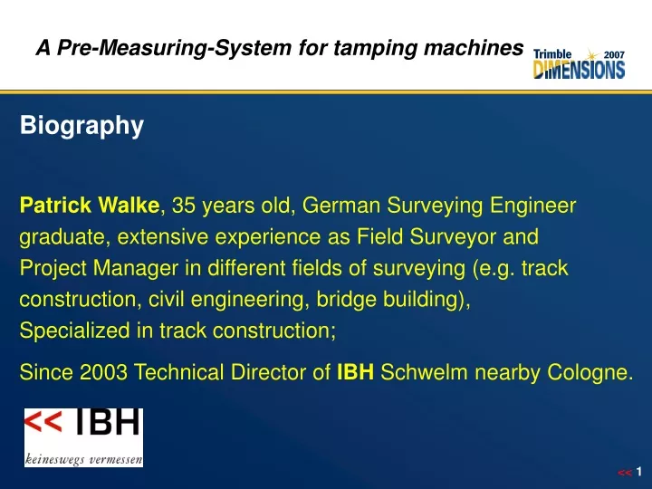 a pre measuring system for tamping machines