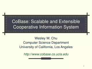 CoBase: Scalable and Extensible Cooperative Information System