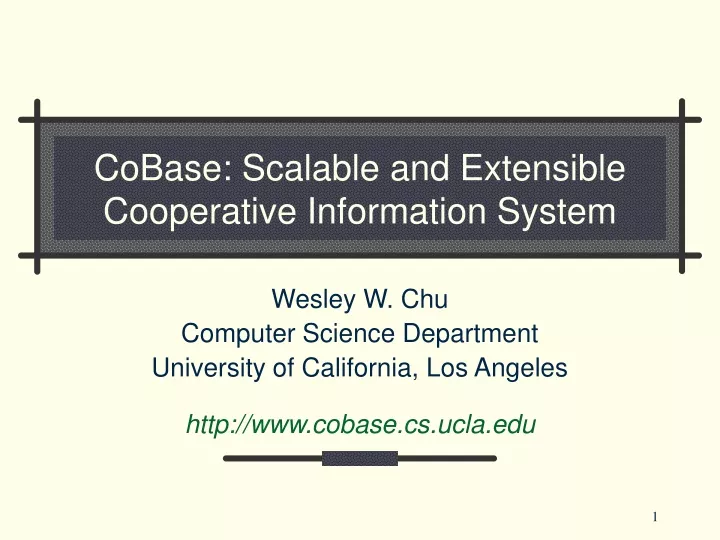 cobase scalable and extensible cooperative information system