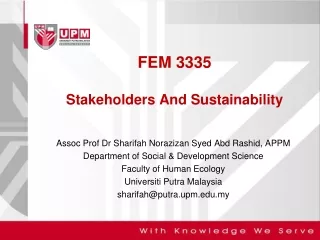 FEM 3335 Stakeholders And Sustainability