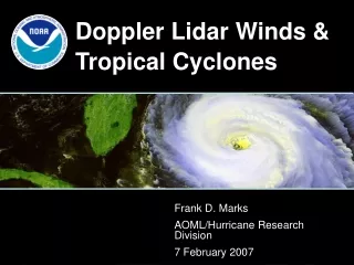 Doppler Lidar Winds &amp; Tropical Cyclones
