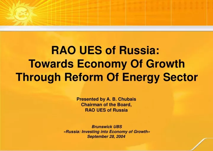 rao ues of russia towards economy of growth