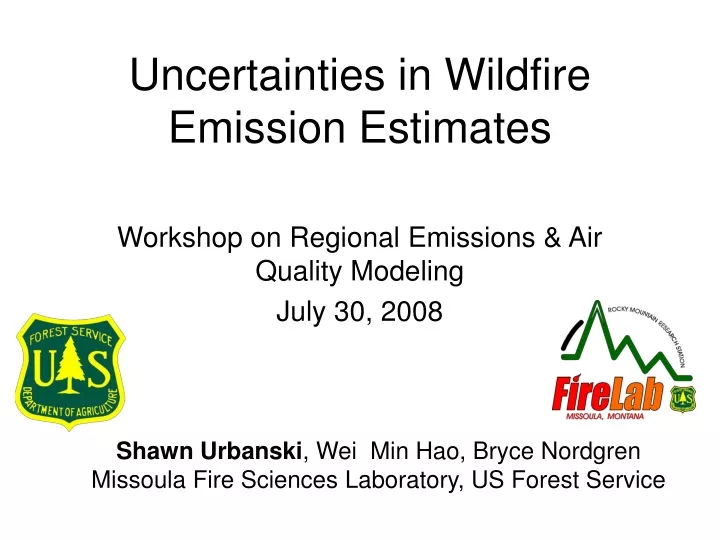 uncertainties in wildfire emission estimates