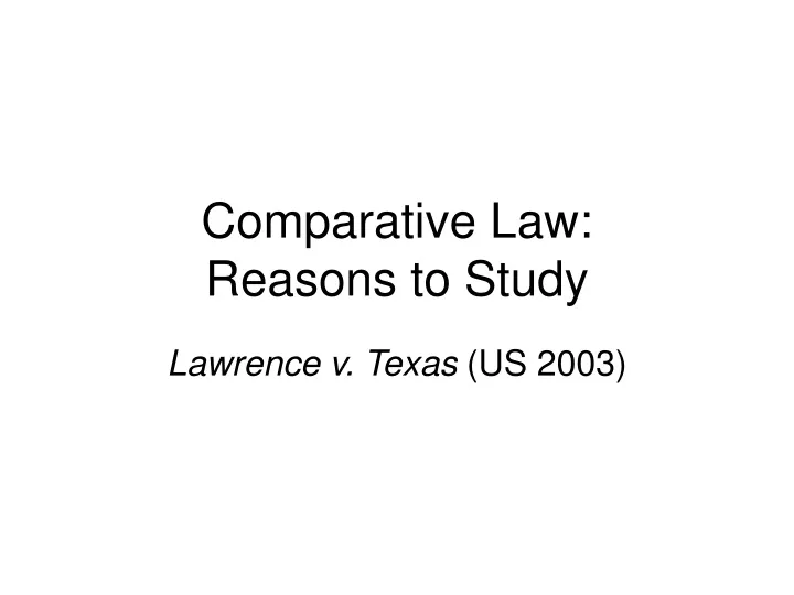 comparative law reasons to study