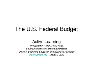 The U.S. Federal Budget