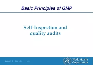 Self-Inspection and quality audits