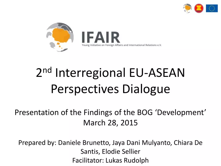 2 nd interregional eu asean perspectives dialogue