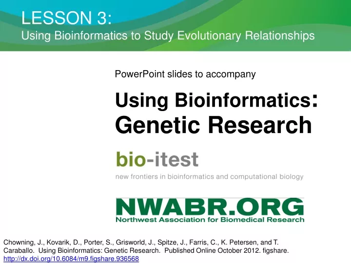 lesson 3 using bioinformatics to study