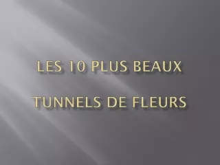 Les 10 plus beaux  tunnels de fleurs