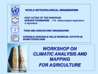 WORKSHOP ON  CLIMATIC ANALYSIS AND MAPPING FOR AGRICULTURE