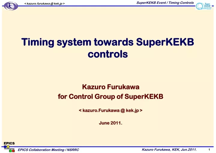 timing system towards superkekb controls
