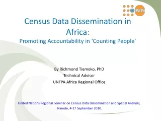 Census Data Dissemination in Africa :  Promoting Accountability in ‘Counting People’