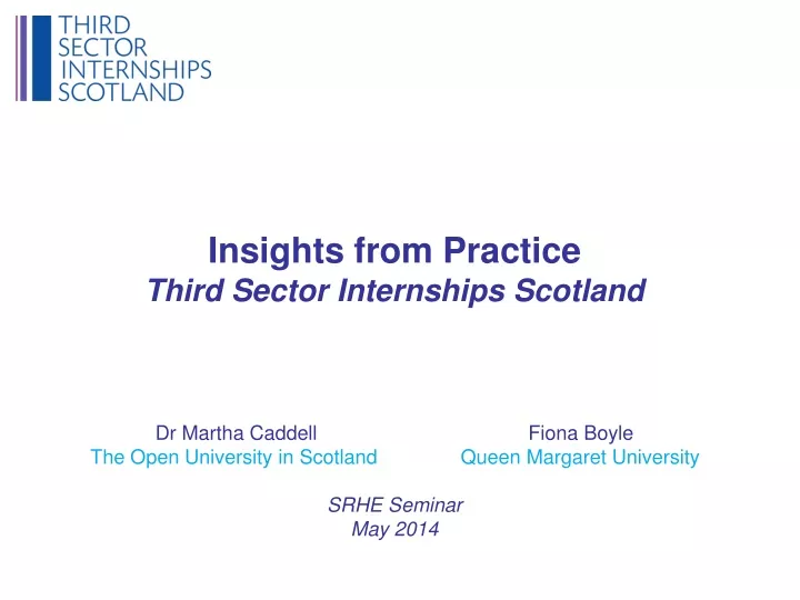 insights from practice third sector internships
