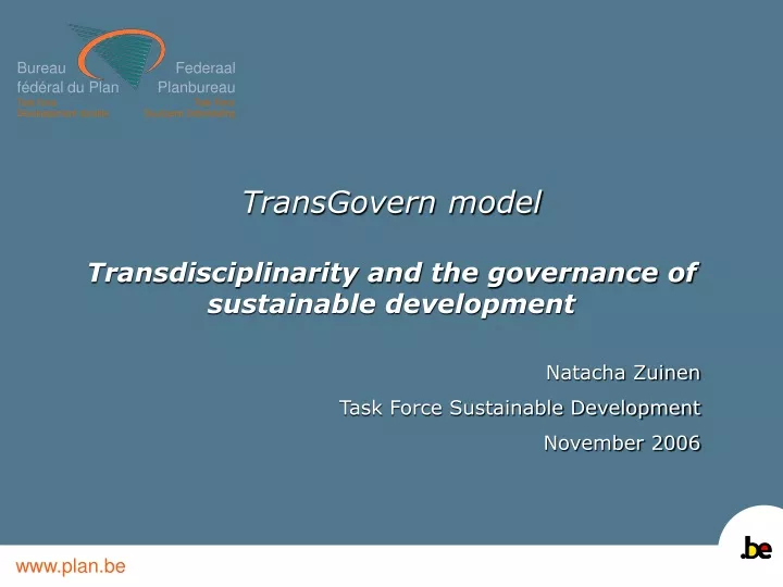 transgovern model transdisciplinarity and the governance of sustainable development