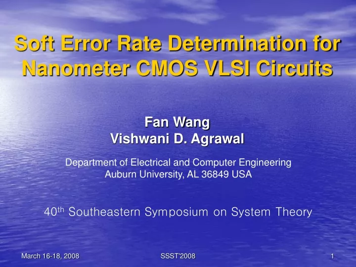 soft error rate determination for nanometer cmos
