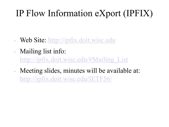 ip flow information export ipfix
