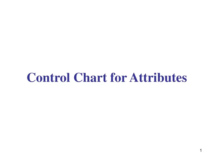 control chart for attributes
