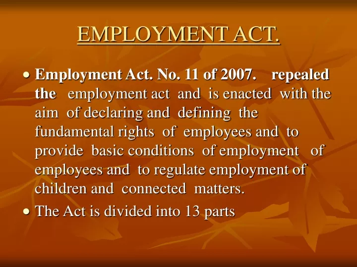 employment act
