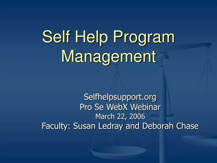 self help program management
