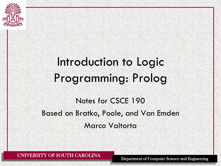 introduction to logic programming prolog